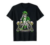 Skeleton DJ Shamrock Irish Pride per San Patrizio Maglietta