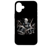 Skeleton Drummer Guy Rock And Roll Band Rock On Drum Kit Custodia per iPhone 16 Plus
