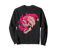 Skeleton Fire Skull Christmas Badass Felpa