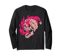 Skeleton Fire Skull Christmas Badass Maglia a Manica