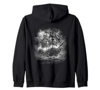 Skeleton Galleon Rise Ghost Ship - Grey Scale - Pirate Ship Felpa con Cappuccio
