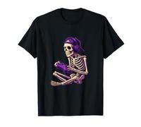 Skeleton Gamer Halloween Gaming Spooky Halloween Video Games Maglietta