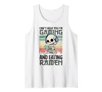 Skeleton Gaming Non può sentirti Giocare e Mangiare Ramen Gamer Canotta