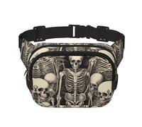 Skeleton Group - Marsupio multifunzione stampato, unisex, alla moda, da viaggio, per sport