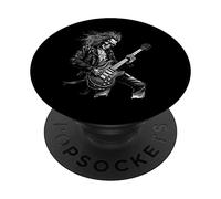 Skeleton Guitar Guy Rock And Roll Band Rock On PopSockets PopGrip Adesivo