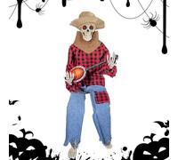 Skeleton Halloween Prop - Statua di musica occidentale spettrale | Figura realistica, decorazione stregata banjo, esposizione di Halloween a grandezza naturale per la configurazione di esce