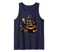 Skeleton Halloween Skull Pumpkin Graphic for Spooky Season Canotta
