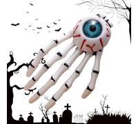 Skeleton Hand Bone Hair Clips, Goth Eyeball Claw Hair Accessories, Punk Rock Devil Hairpins Halloween Party Cosplay, Sturdy Materials, Unique for Kids and Adults, 7.3x4x1cm