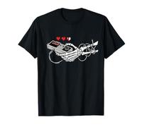 Skeleton Hand Retro Game Controller 8 Bit Hearts Gamer Maglietta