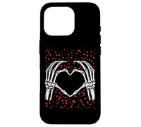 Skeleton Hands Forming Heart Surrounded By Hearts Custodia per iPhone 16 Pro