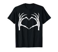 Skeleton Hands Heart Shape Spooky Halloween Love Creepy Goth Maglietta