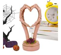 Skeleton Heart Hands Statua, Bone Hand Gesture Desk Sculpture, Exquisite Versatile Desktop Decor for Wedding, Uffizi, Living Room, Kitchen, Shelf, Counter Display, 3.35x4.13x8.27 pollici