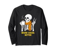 Skeleton Hot Chocolate Halloween Cozy Cocoa Vibes Maglia a Manica