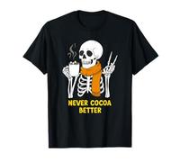 Skeleton Hot Chocolate Halloween Cozy Cocoa Vibes Maglietta