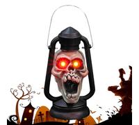 Skeleton Lantern, Handheld Light, 9.06x4.92x4.13 Inches Vintage Spooky Lamp, Creepy Decorative Prop Fixture, Portable Horror Glow Accessory, for Outdoor Porch Yard Garden Holiday Haunted House Setup