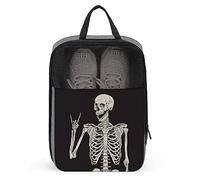 Skeleton Laugh Yeah Borse per scarpe da viaggio Borsa per scarpe impermeabile Borsa grande per scarpe per uomo Donna, Valigia da viaggio Organizer per scarpe con cerniera e rete per adolescenti Sport