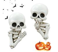 Skeleton Light Switch Decor - 2 pezzi Outlet Murals Sticker Set, Creative Horror Style Wall Decoration, Lightweight Easy Install Design, impermeabile Resin Coating | Living Room Holiday Party Props