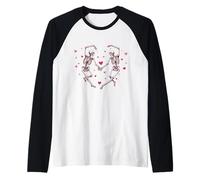 Skeleton Love Dance | Carino Gotico San Valentino Romance Maglia con Maniche Raglan