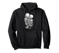 Skeleton Lovers Forevermore Romantico Gotico Grafica Felpa con Cappuccio