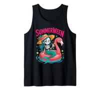 Skeleton Mermaid Floatie Happy Summerween Halloween Spooky Canotta