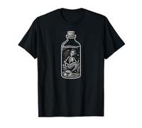 Skeleton Mermaid In A Bottle Maglietta