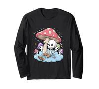 Skeleton Mushroom Pastel Goth Cottagecore Halloween Maglia a Manica