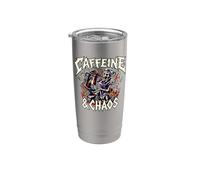 Skeleton Nurse Caffeine & Chaos Night Shift Bicchiere termico in acciaio inox doppia parete