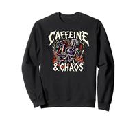 Skeleton Nurse Caffeine & Chaos Night Shift Felpa