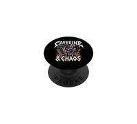Skeleton Nurse Caffeine & Chaos Night Shift PopSockets PopGrip Adesivo