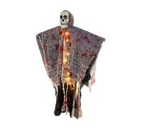 Skeleton Ornaments for Tree - Scary Lighted Outdoor Skeleton Pendant for Railings,Horror Haunted House Prop for Gardens Indoor Lawn Yards Escape Room Festival Decorations
