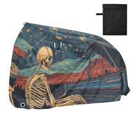 Skeleton Play The Piano Starry Sky Copertura per bici impermeabile con fori di blocco Resistente ai raggi UV Indoor Outdoor Storage Copertura per bici elettrica Adatto per la maggior parte dei fondi