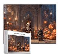 Skeleton Prince Puzzle da 1000 pezzi per adulti Halloween stile fiaba puzzle colorato fai da te per la decorazione della casa regali puzzle famiglia perfetto per serate di gioco 70 × 50 cm