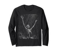 Skeleton Rain Goth Emo Dad Vintage Graphic Maglia a Manica
