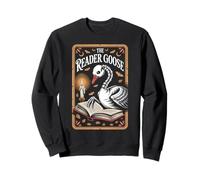 Skeleton Reader Goose - Spettrale Tarocco Book Lover Felpa