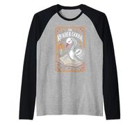 Skeleton Reader Goose - Spettrale Tarocco Book Lover Maglia con Maniche Raglan