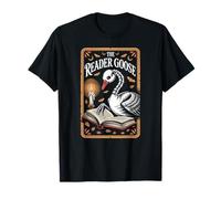 Skeleton Reader Goose - Spettrale Tarocco Book Lover Maglietta