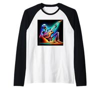 Skeleton Rock e Roller suonano la Chitarra Maglia con Maniche Raglan