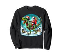 Skeleton Santa Riding T Rex Dinosaur Funny Christmas Felpa