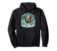 Skeleton Santa Riding T Rex Dinosaur Funny Christmas Felpa con Cappuccio