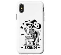 Skeleton Toilet Skibidi Waiting for Halloween Costume Like Custodia per iPhone X/XS