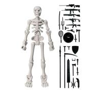 Skeleton Toy - Action Halloween Skeleton Figure with Accessories, Realistic Movable Joints Model Statue for Party Decor, Christmas Shelf Desk Display, Game Role-Playing Collectible