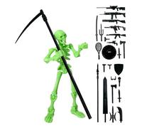 Skeleton Toy - Skeleton Action Figure | Action Small Skeletons Decoration With Multiple Accessories, Realistic Movable Joints Model Statue For Christmas Collection Shelves Desks Party Game Role-Playin