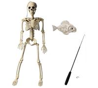 Skeleton Yard Decor - Large Resin Fisherman Statue, Halloween Garden Sculpt