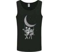 Skeletons On The Moon Playing Guitar Uomo Vest Tank Top