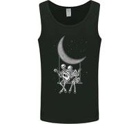 Skeletons On The Moon Playing Guitar Uomo Vest Tank Top