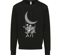 Skeletons Sulla Luna Che Suonano La Chitarra Uomo Felpa Maglione