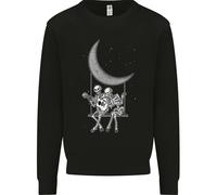 Skeletons Sulla Luna Che Suonano La Chitarra Uomo Felpa Maglione