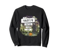 Skellie Motel - Scheletro Divertente per Halloween, Stile Vintage Felpa