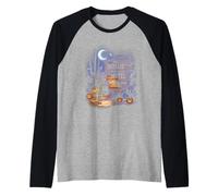 Skellie Motel - Scheletro Divertente per Halloween, Stile Vintage Maglia con Maniche Raglan