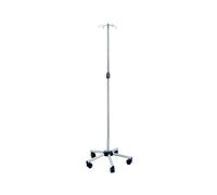 Skema Asta portaflebo 4 ganci con ruote e base in acciaio inox Grigio